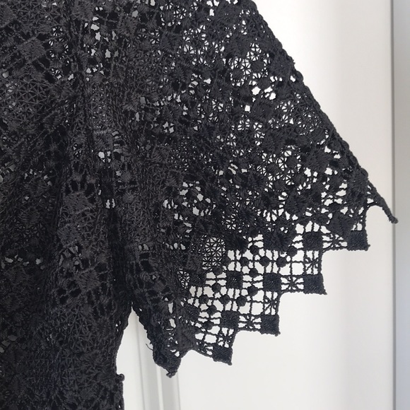 Sandro black lace short sleeved top - Picture 4 of 7